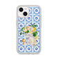 Personalised Greek Tiles iPhone 14 Glitter Tough Case Starlight
