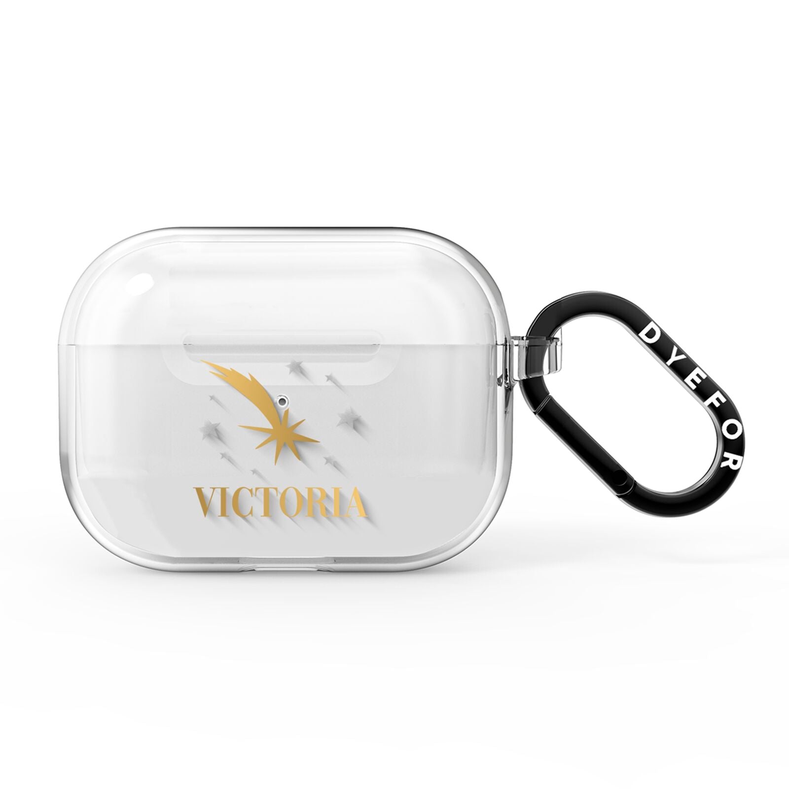 Personalised Green Cloud Stars AirPods Pro Clear Case