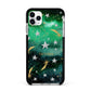 Personalised Green Cloud Stars Apple iPhone 11 Pro Max in Silver with Black Impact Case