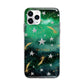 Personalised Green Cloud Stars Apple iPhone 11 Pro in Silver with Bumper Case