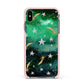 Personalised Green Cloud Stars Apple iPhone Xs Max Impact Case Pink Edge on Black Phone