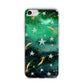 Personalised Green Cloud Stars iPhone 7 Bumper Case on Silver iPhone
