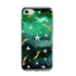 Personalised Green Cloud Stars iPhone 8 Bumper Case on Silver iPhone