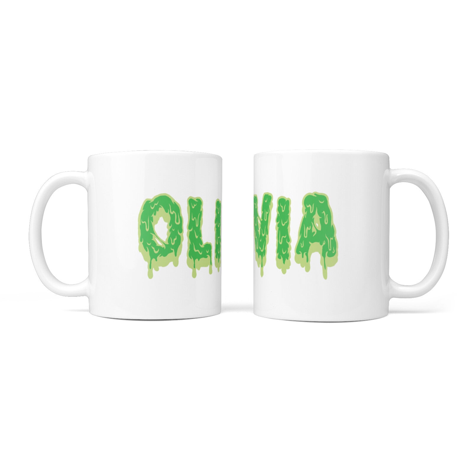 Personalised Green Halloween Slime Text 10oz Mug Alternative Image 3