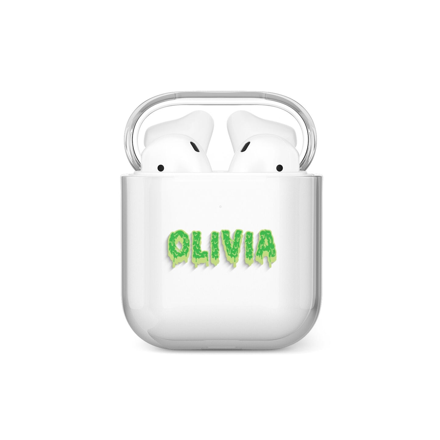 Personalised Green Halloween Slime Text AirPods Case