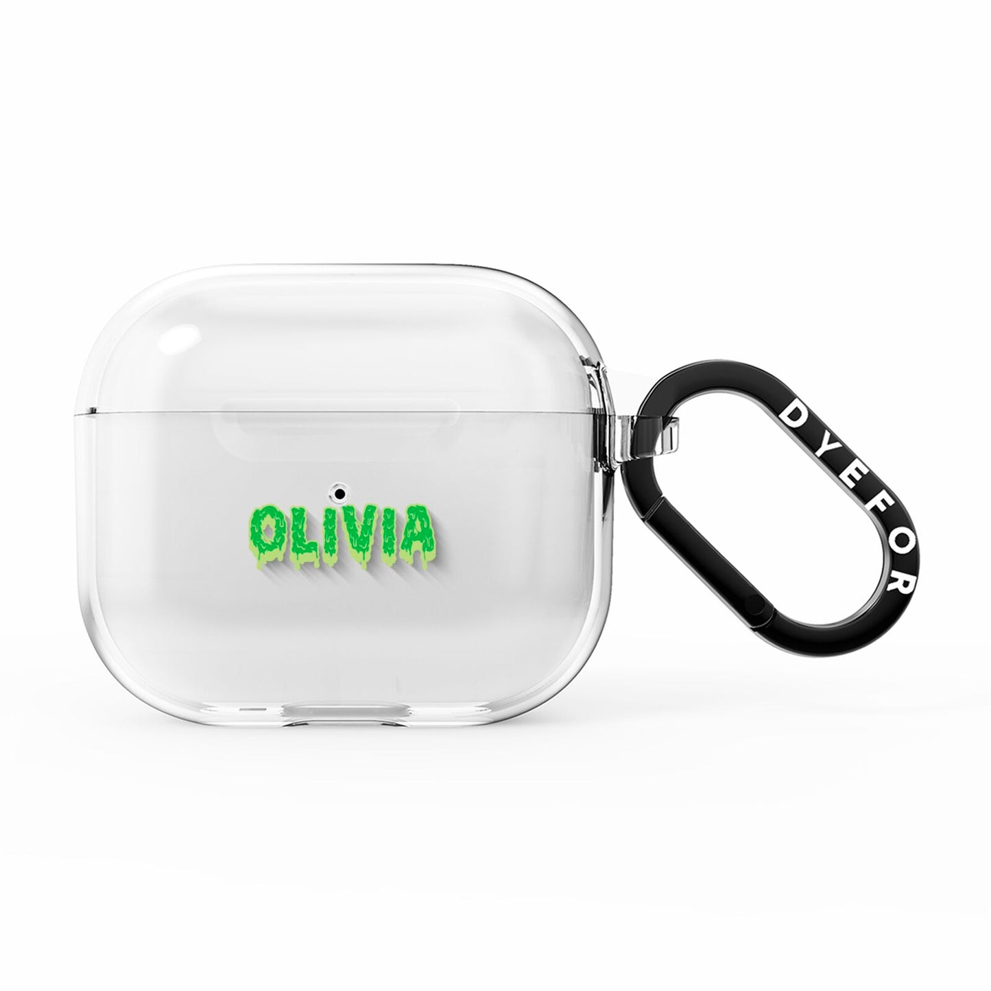 Personalised Green Halloween Slime Text AirPods Clear Case 3rd Gen
