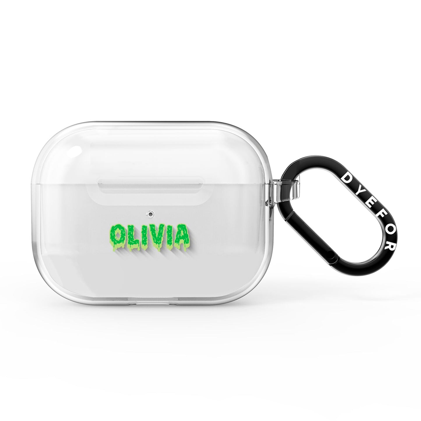 Personalised Green Halloween Slime Text AirPods Pro Clear Case