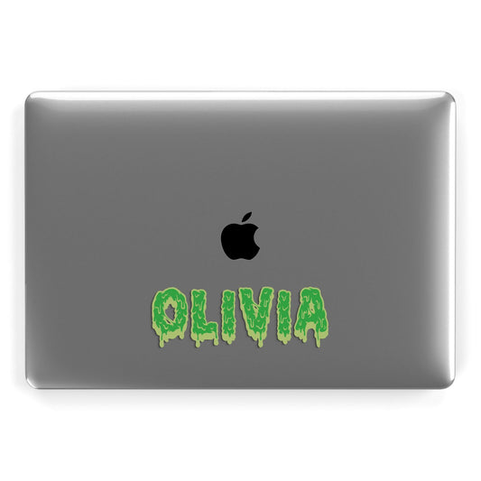 Personalised Green Halloween Slime Text Apple MacBook Case