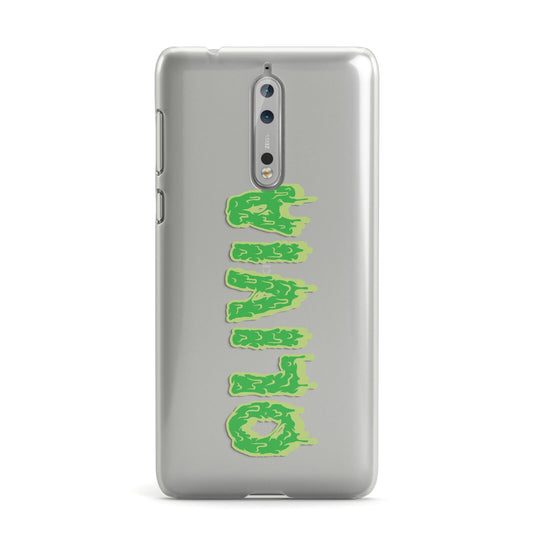Personalised Green Halloween Slime Text Nokia Case