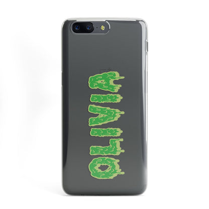 Personalised Green Halloween Slime Text OnePlus Case
