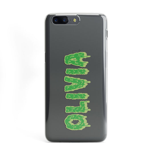 Personalised Green Halloween Slime Text OnePlus Case