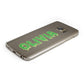 Personalised Green Halloween Slime Text Samsung Galaxy Case Bottom Cutout