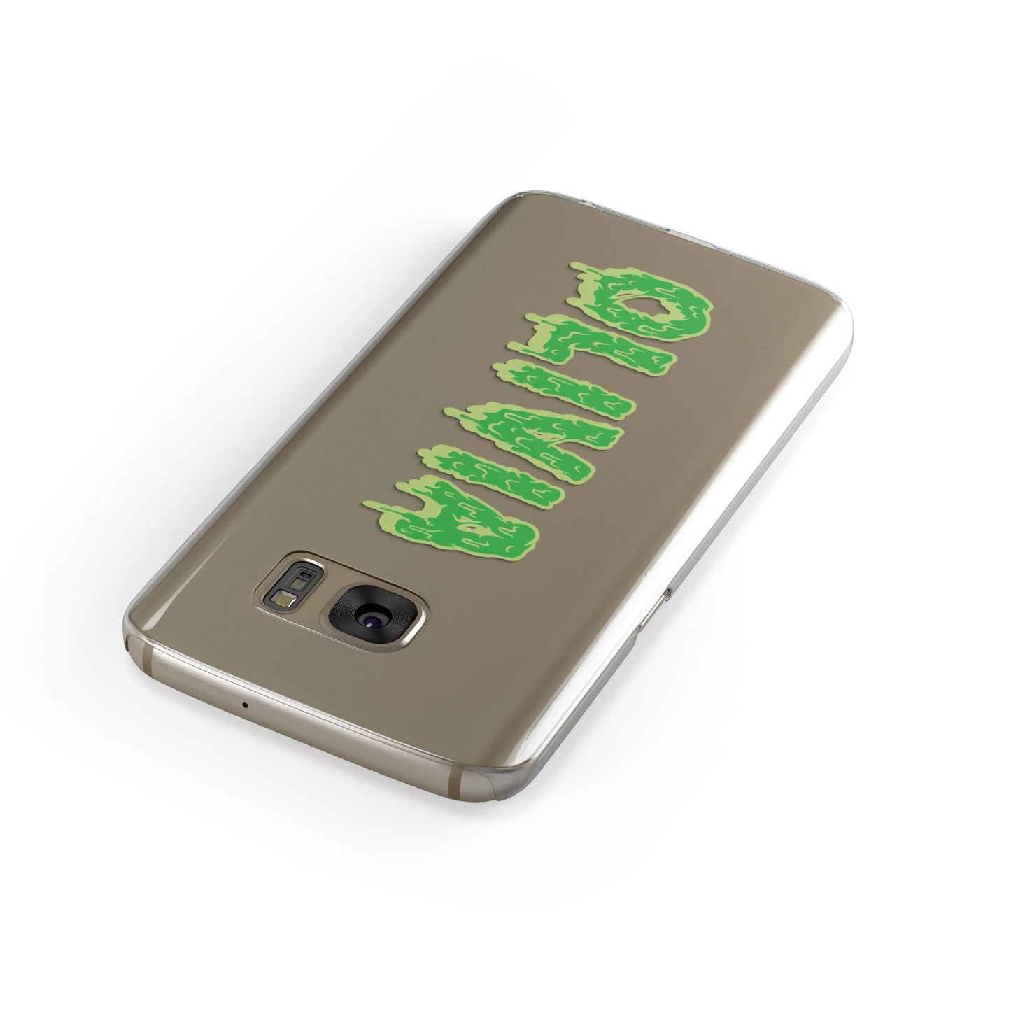 Personalised Green Halloween Slime Text Samsung Galaxy Case Front Close Up