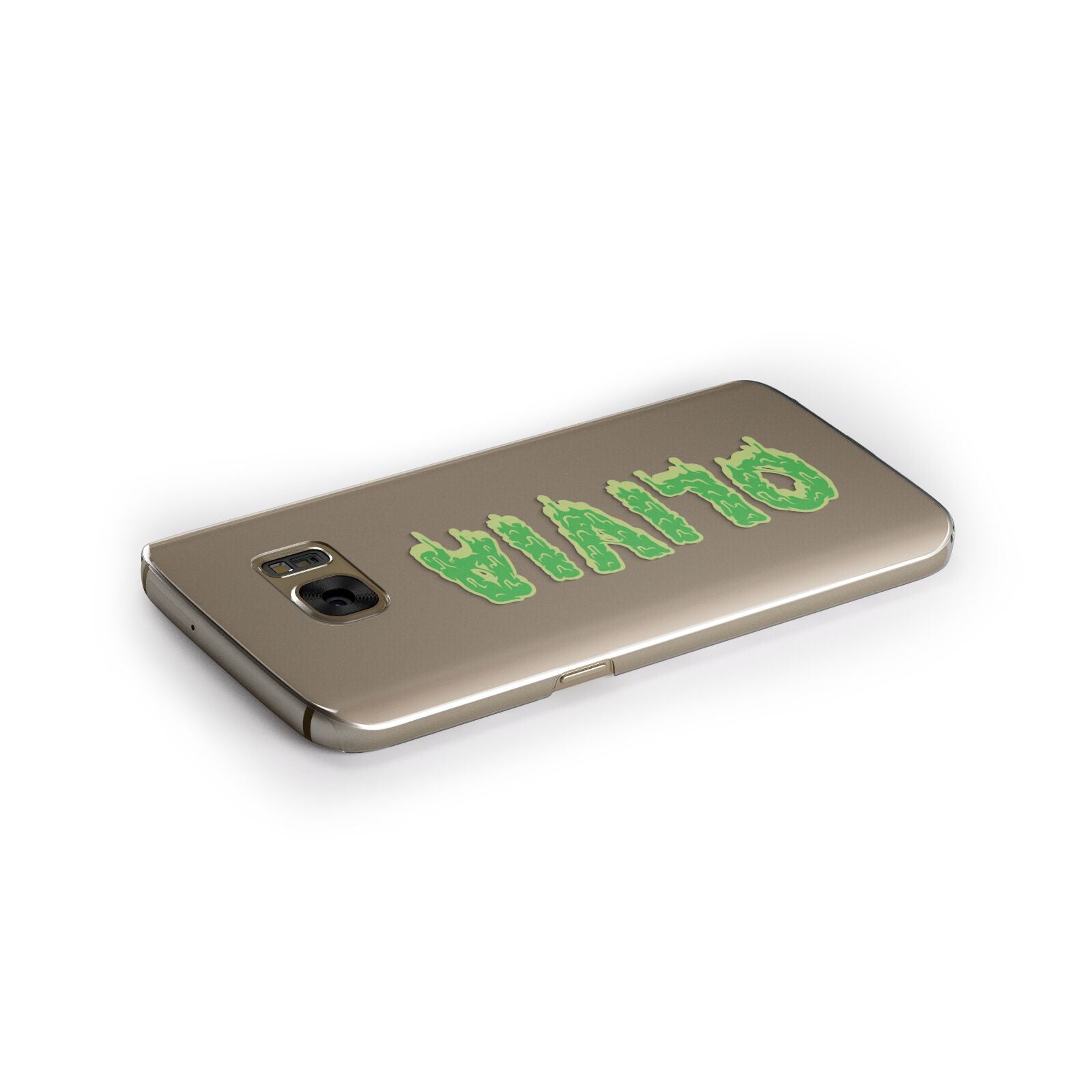 Personalised Green Halloween Slime Text Samsung Galaxy Case Side Close Up