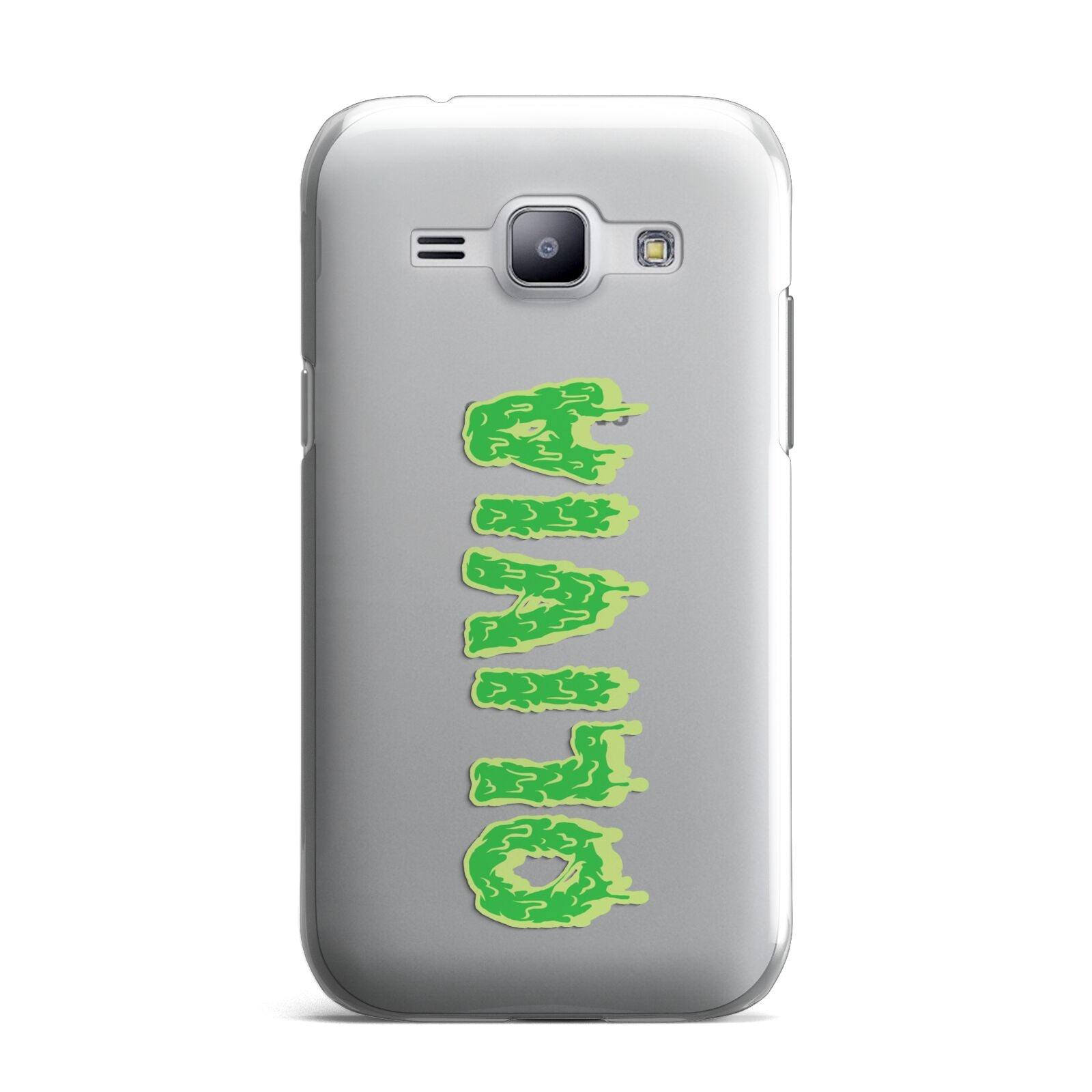 Personalised Green Halloween Slime Text Samsung Galaxy J1 2015 Case