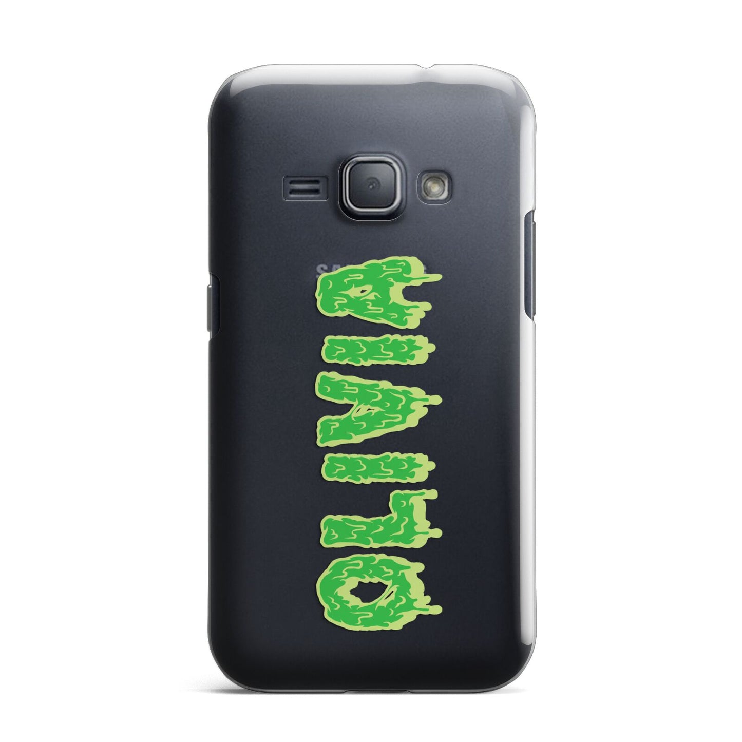 Personalised Green Halloween Slime Text Samsung Galaxy J1 2016 Case