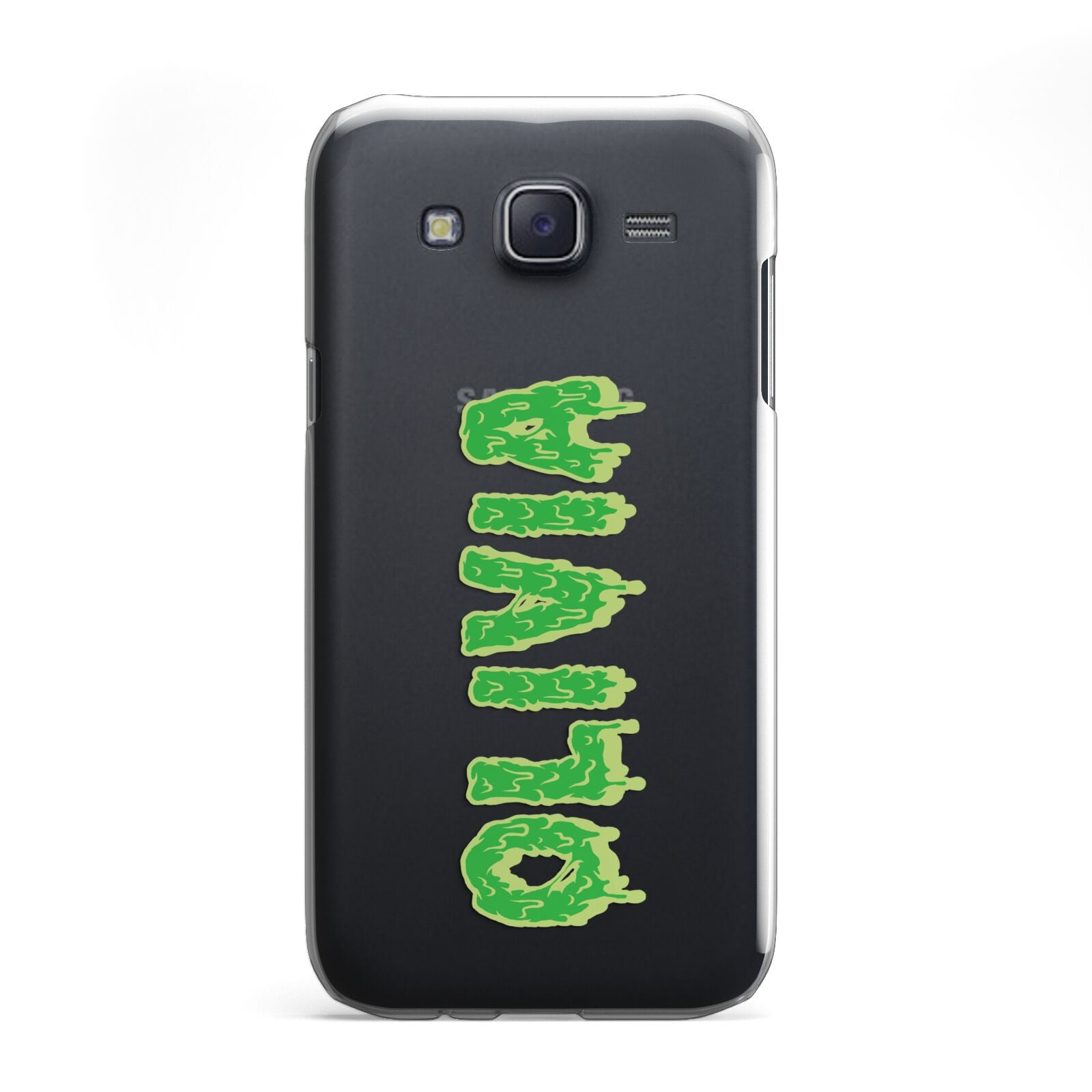 Personalised Green Halloween Slime Text Samsung Galaxy J5 Case