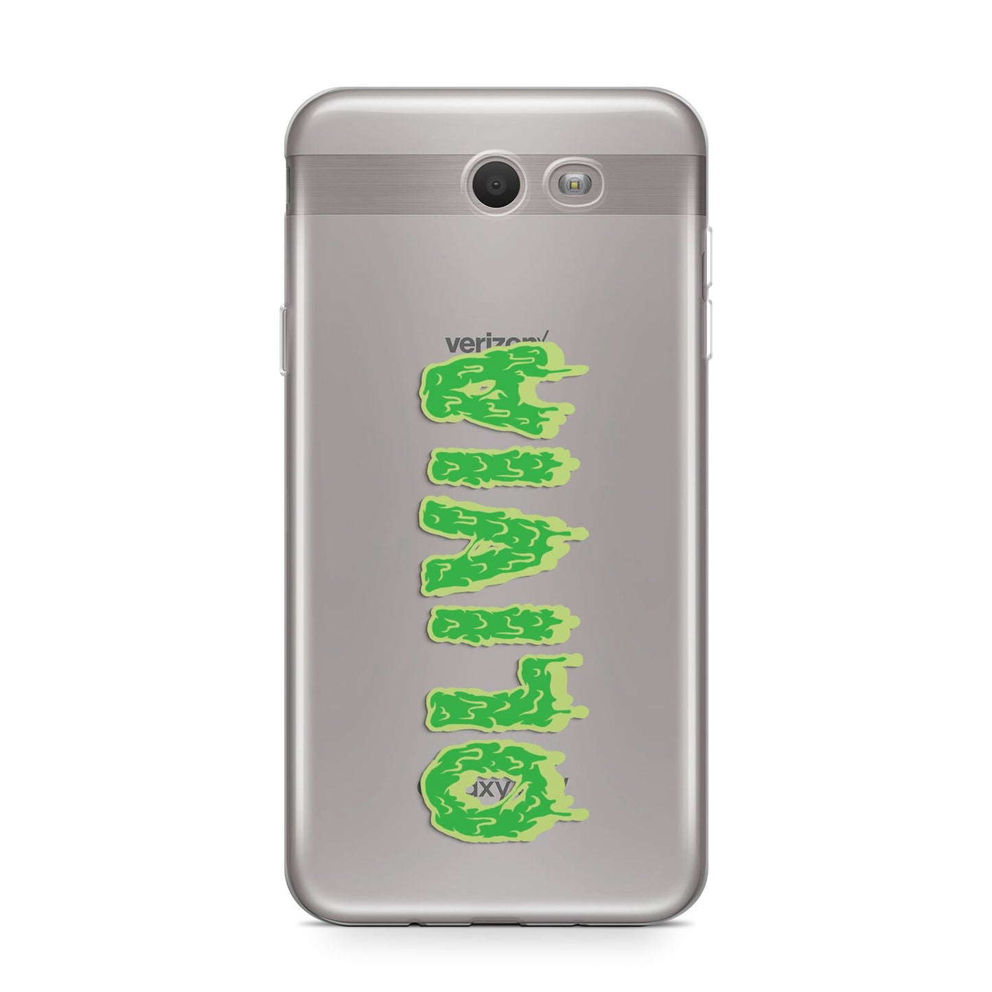 Personalised Green Halloween Slime Text Samsung Galaxy J7 2017 Case