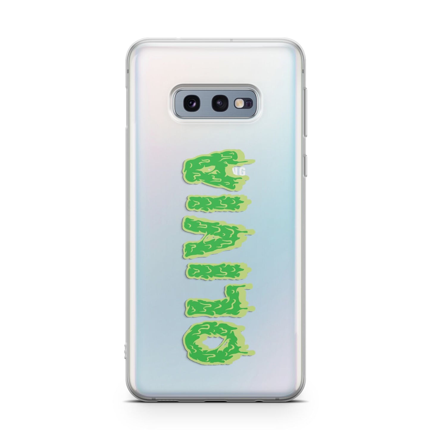 Personalised Green Halloween Slime Text Samsung Galaxy S10E Case