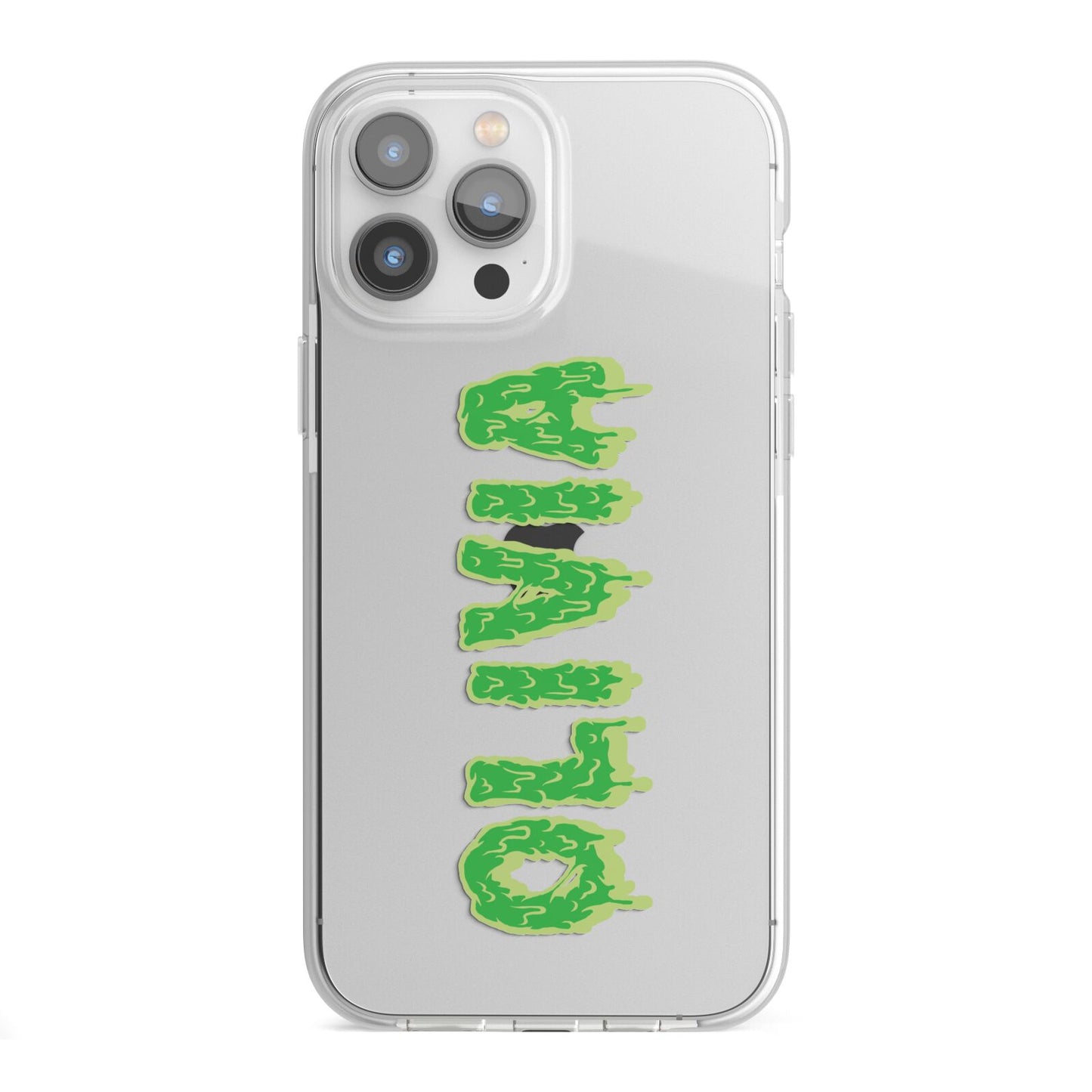 Personalised Green Halloween Slime Text iPhone 13 Pro Max TPU Impact Case with White Edges