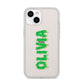 Personalised Green Halloween Slime Text iPhone 14 Clear Tough Case Starlight