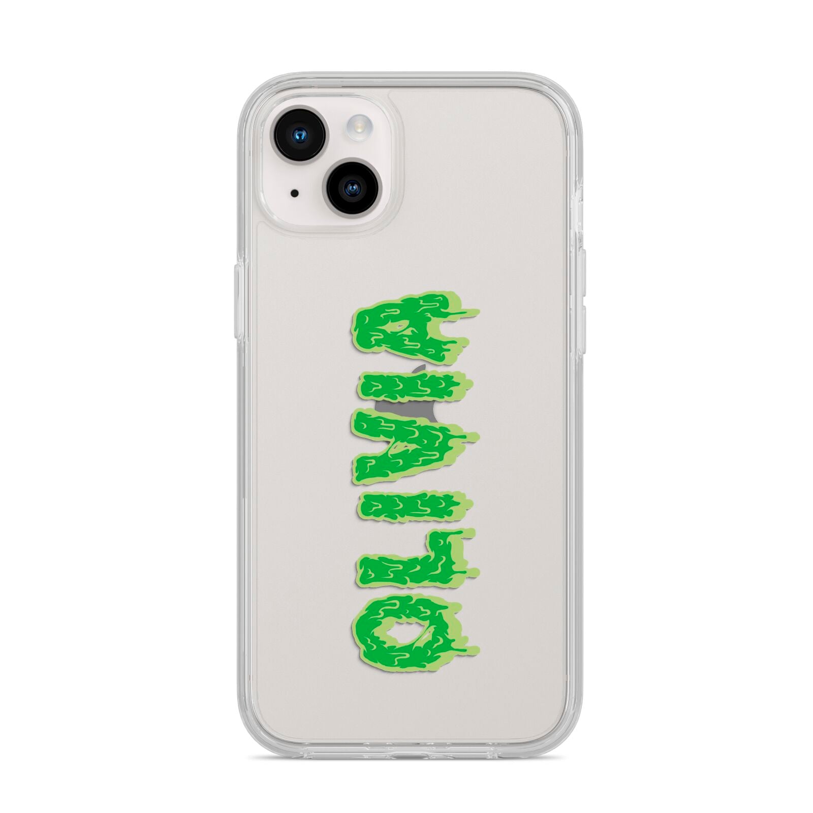 Personalised Green Halloween Slime Text iPhone 14 Plus Clear Tough Case Starlight