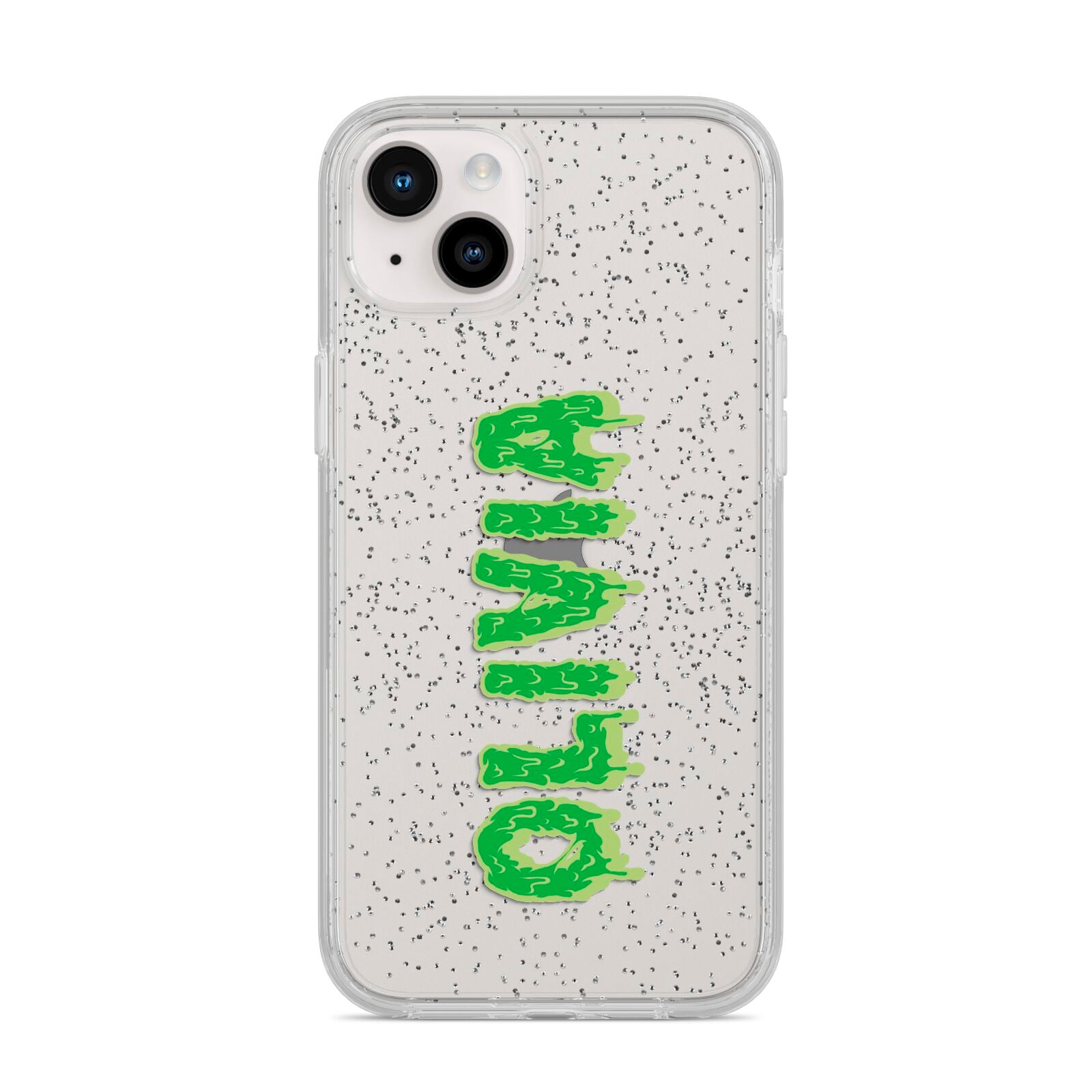 Personalised Green Halloween Slime Text iPhone 14 Plus Glitter Tough Case Starlight
