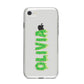 Personalised Green Halloween Slime Text iPhone 8 Bumper Case on Silver iPhone