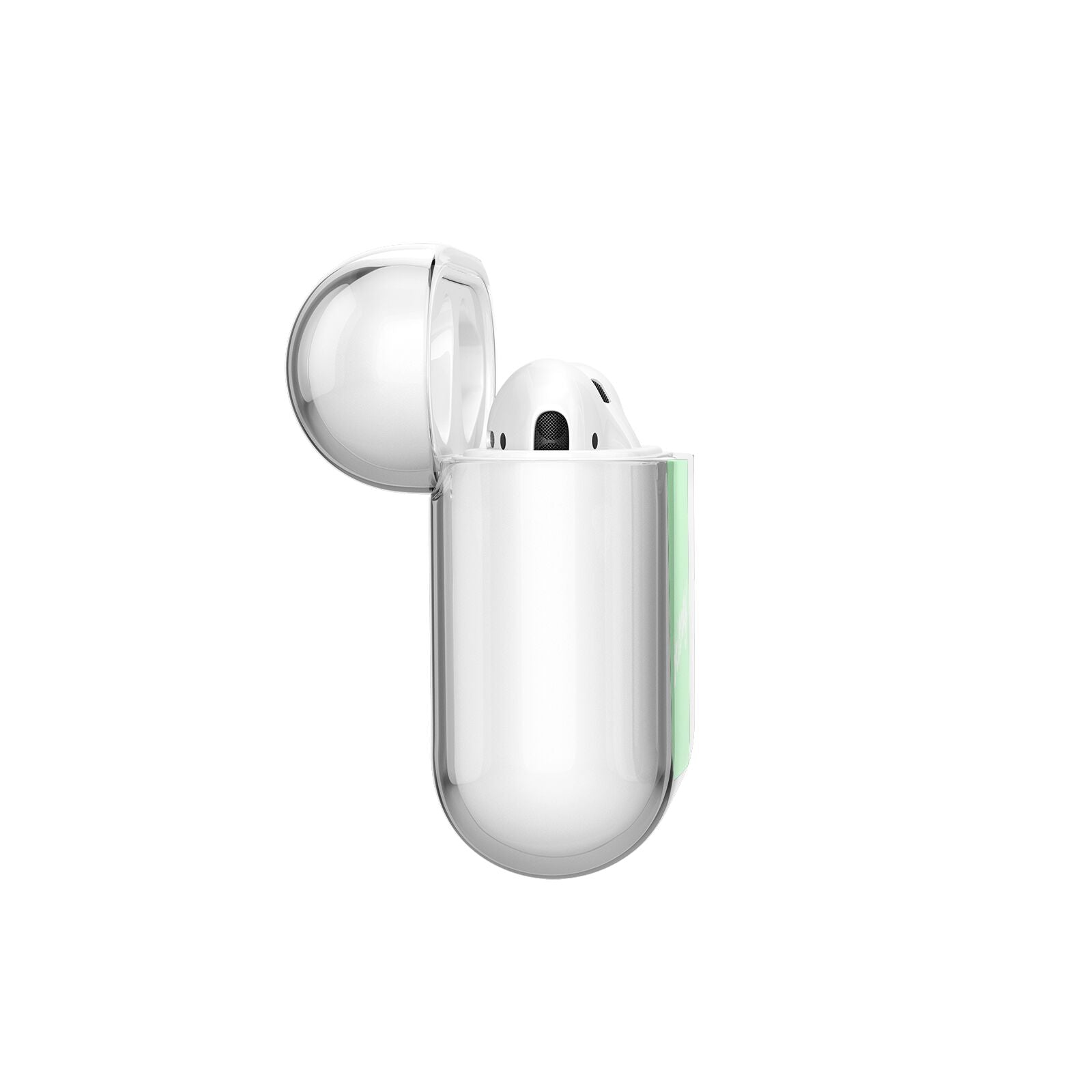 Personalised Green Name AirPods Case Side Angle