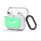 Personalised Green Name AirPods Clear Case 3rd Gen Side Image