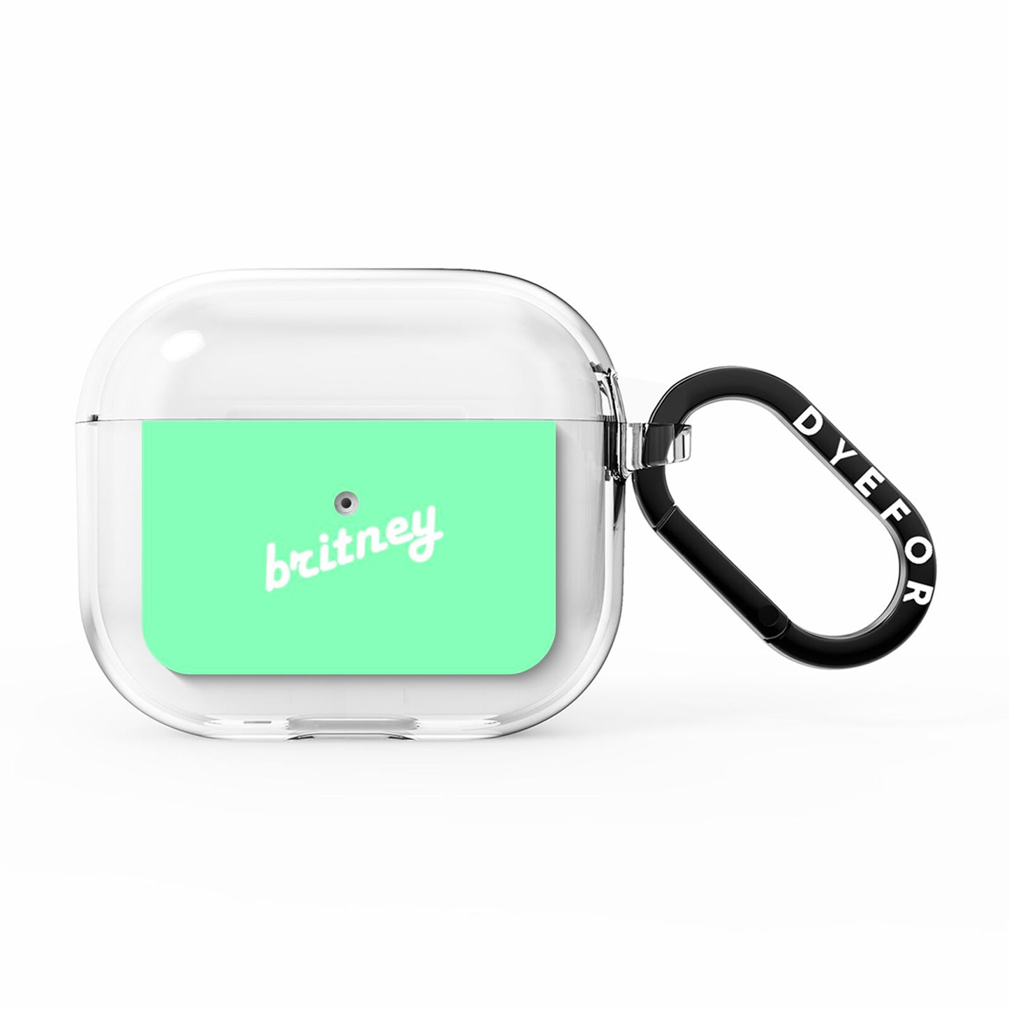 Personalised Green Name AirPods Clear Case 3rd Gen