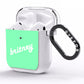 Personalised Green Name AirPods Clear Case Side Image