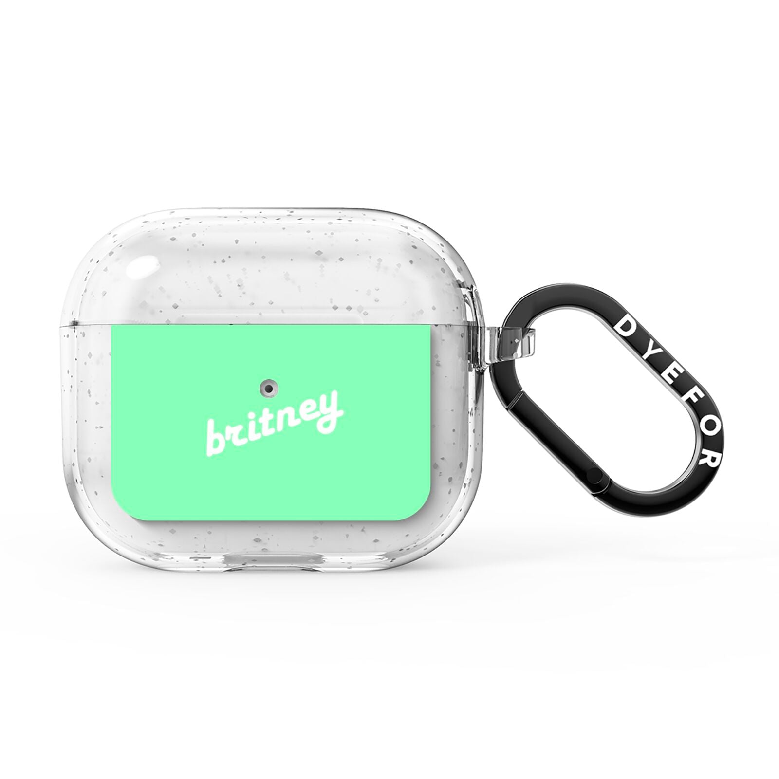 Personalised Green Name AirPods Glitter Case 3rd Gen