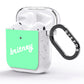 Personalised Green Name AirPods Glitter Case Side Image