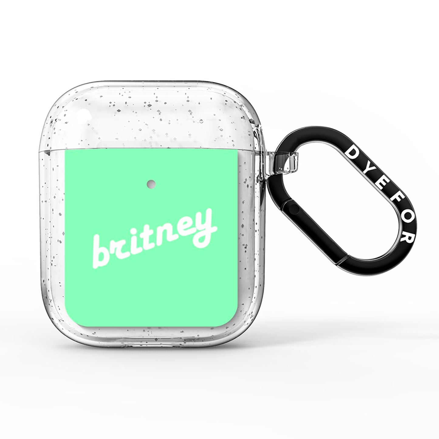 Personalised Green Name AirPods Glitter Case