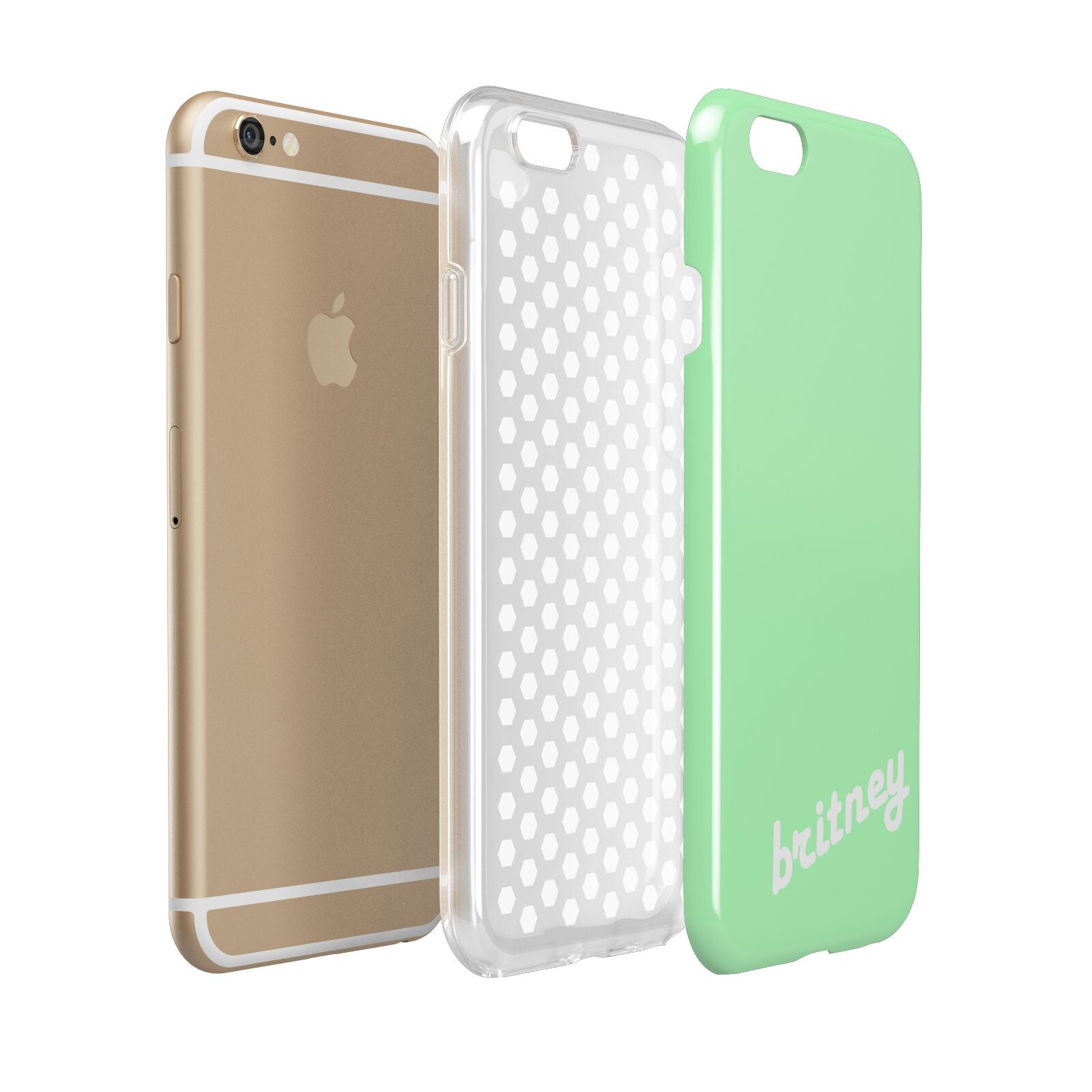 Personalised Green Name Apple iPhone 6 3D Tough Case Expanded view
