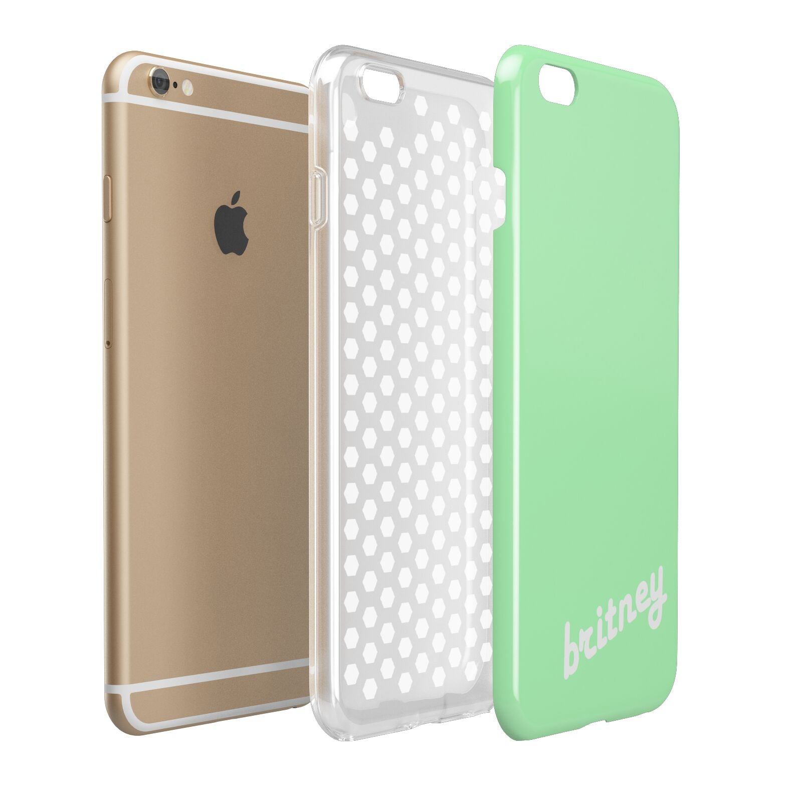 Personalised Green Name Apple iPhone 6 Plus 3D Tough Case Expand Detail Image