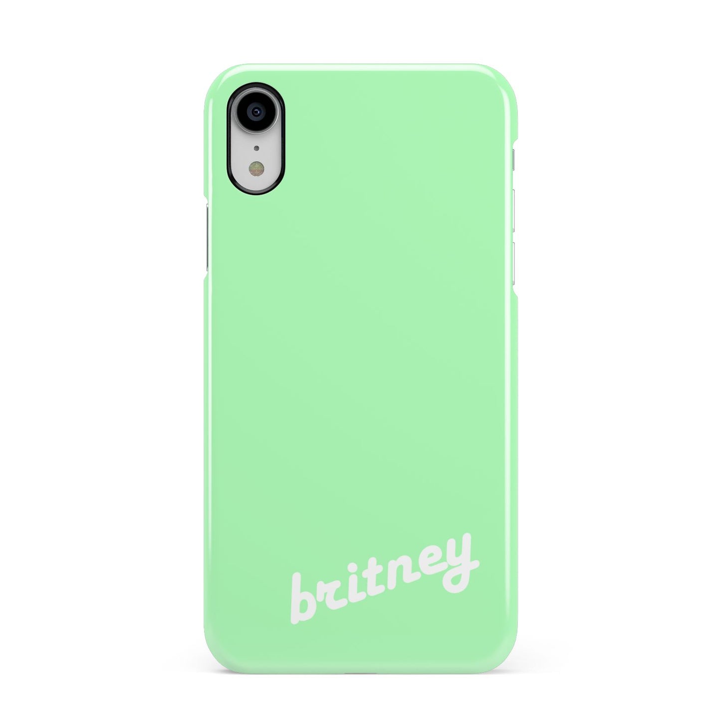 Personalised Green Name Apple iPhone XR White 3D Snap Case