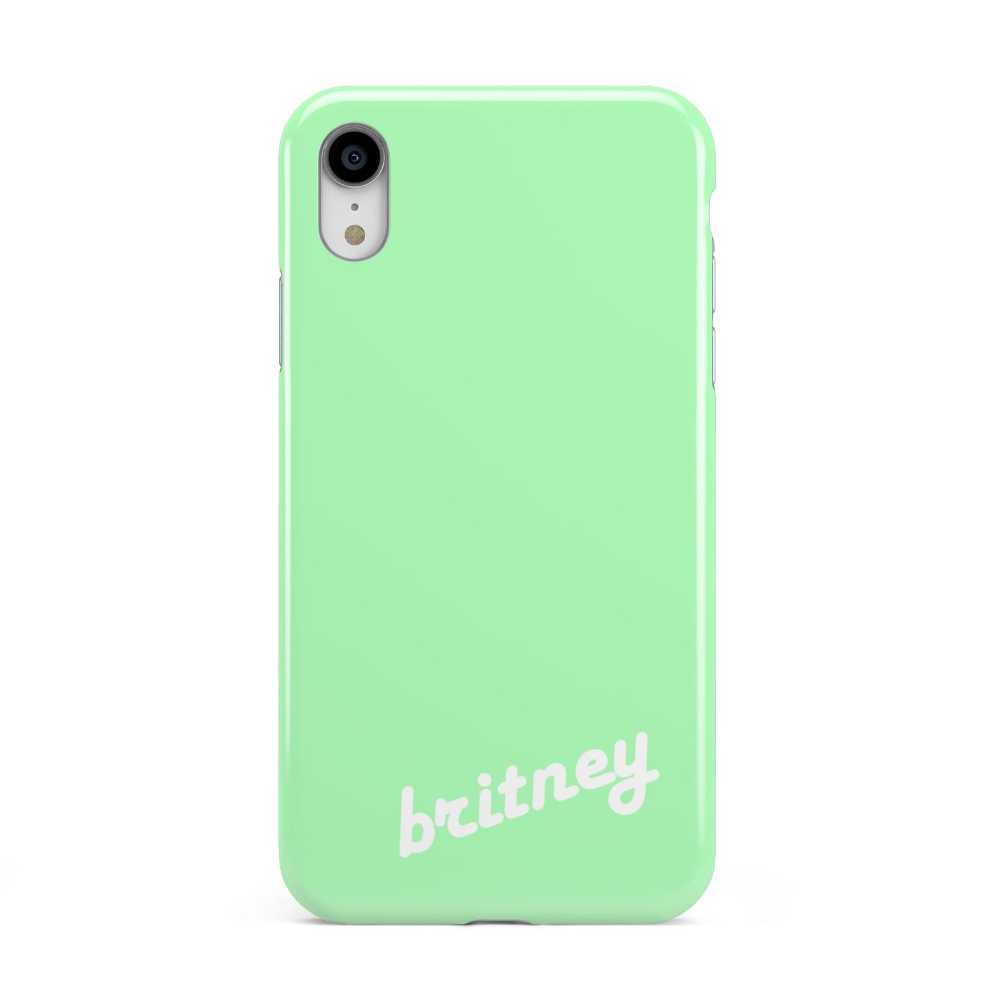 Personalised Green Name Apple iPhone XR White 3D Tough Case