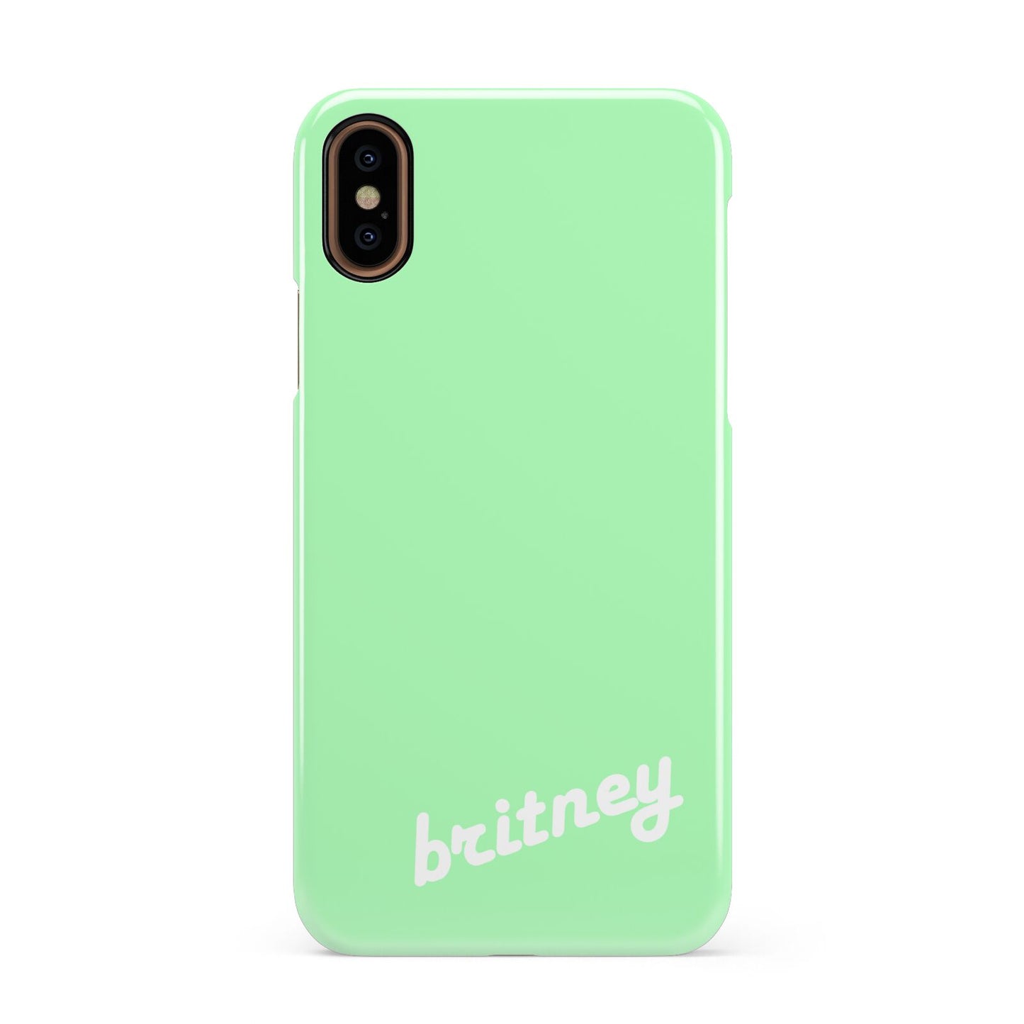 Personalised Green Name Apple iPhone XS 3D Snap Case