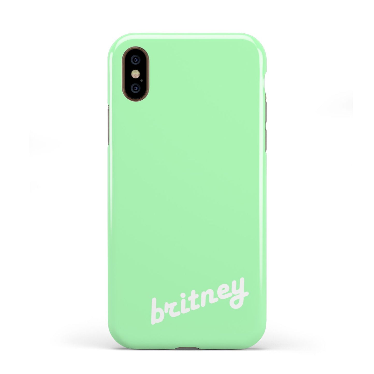 Personalised Green Name Apple iPhone XS 3D Tough