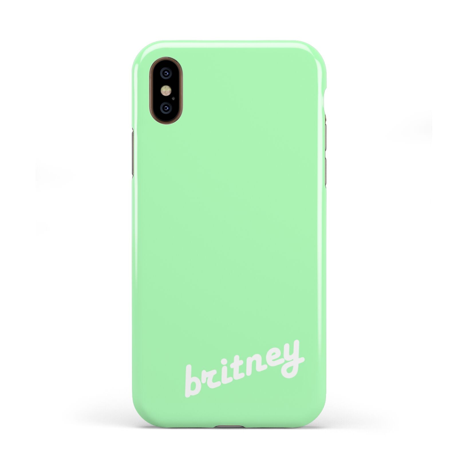 Personalised Green Name Apple iPhone XS 3D Tough