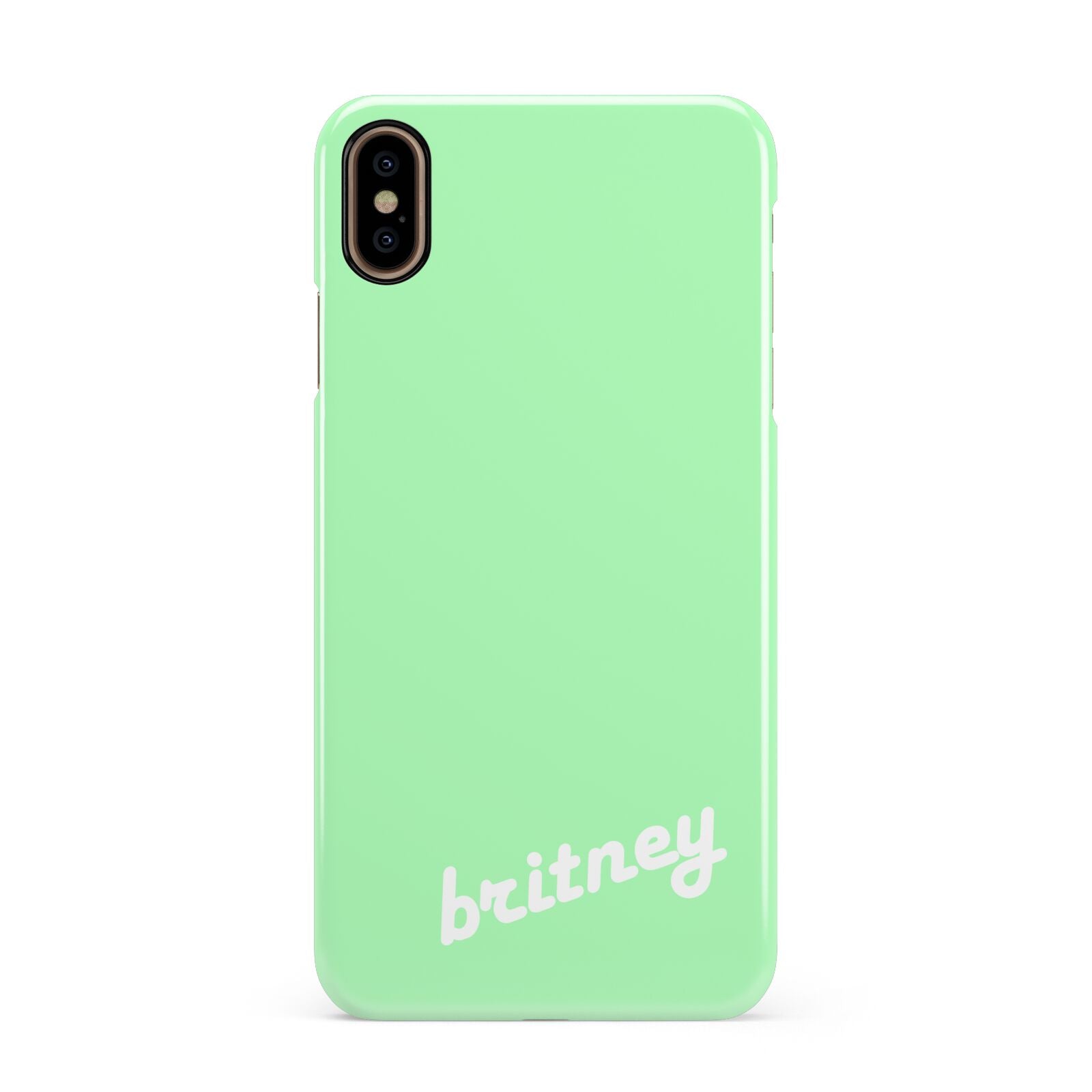 Personalised Green Name Apple iPhone Xs Max 3D Snap Case