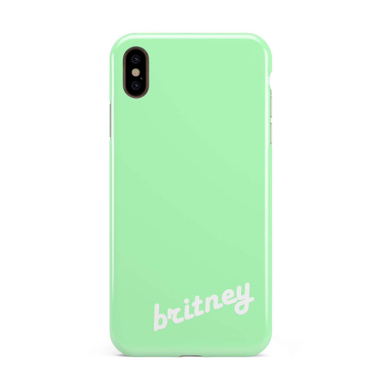 Personalised Green Name Apple iPhone Xs Max 3D Tough Case