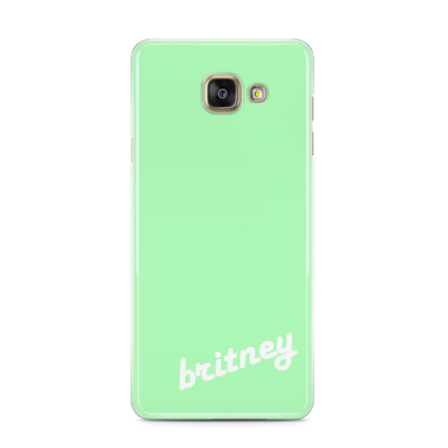 Personalised Green Name Samsung Galaxy A3 2016 Case on gold phone