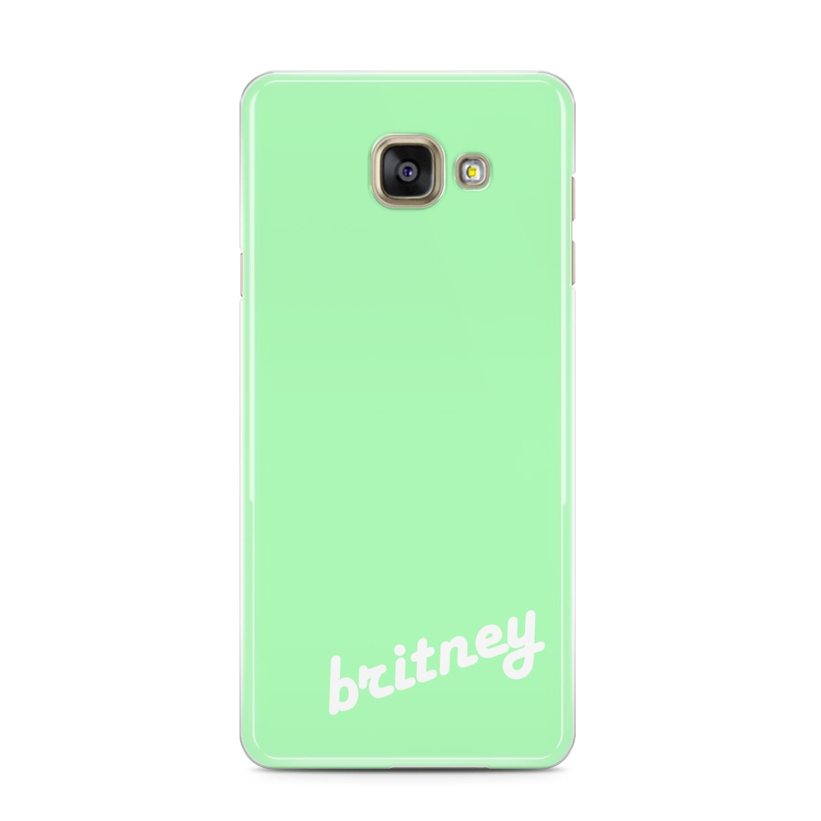 Personalised Green Name Samsung Galaxy A3 2016 Case on gold phone