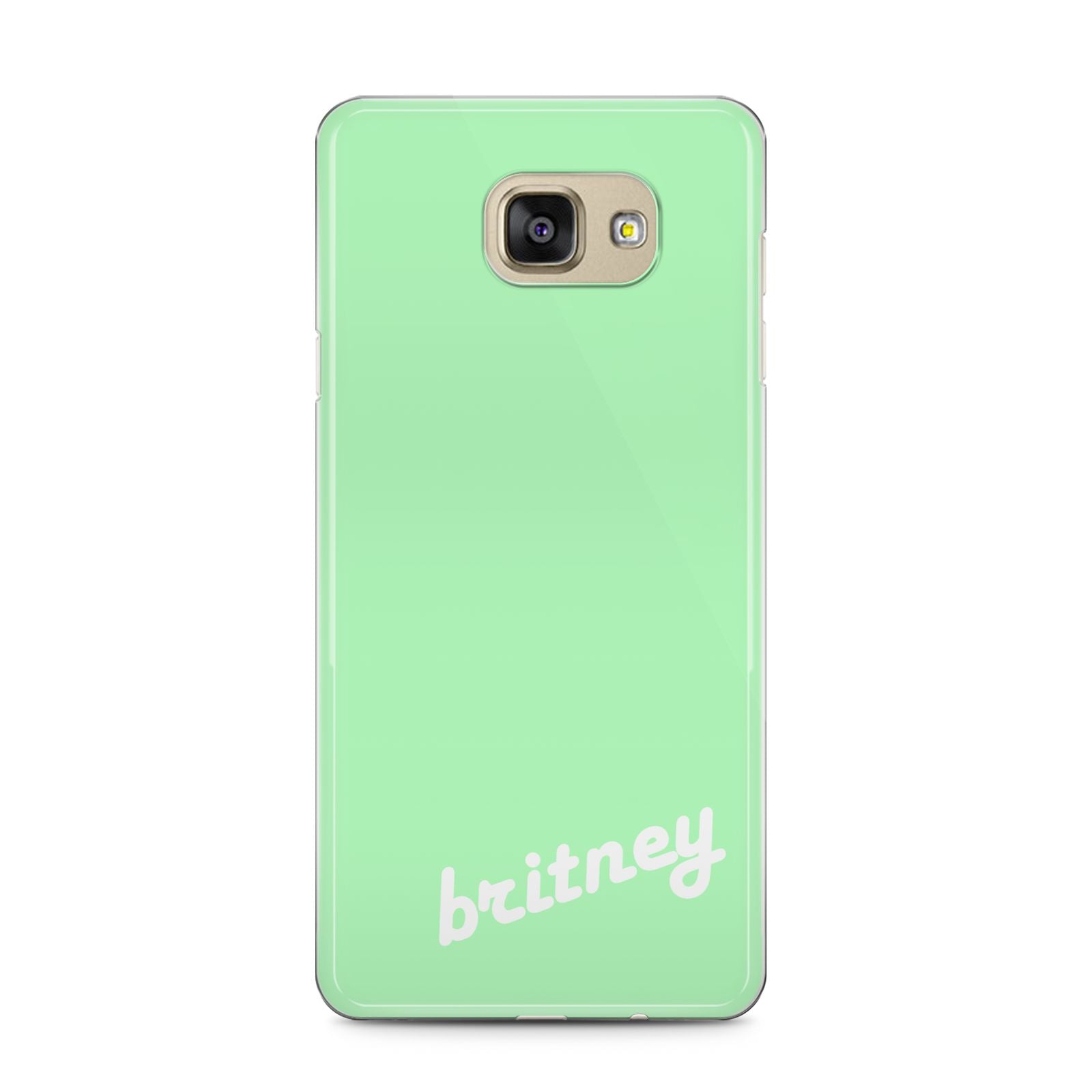 Personalised Green Name Samsung Galaxy A5 2016 Case on gold phone