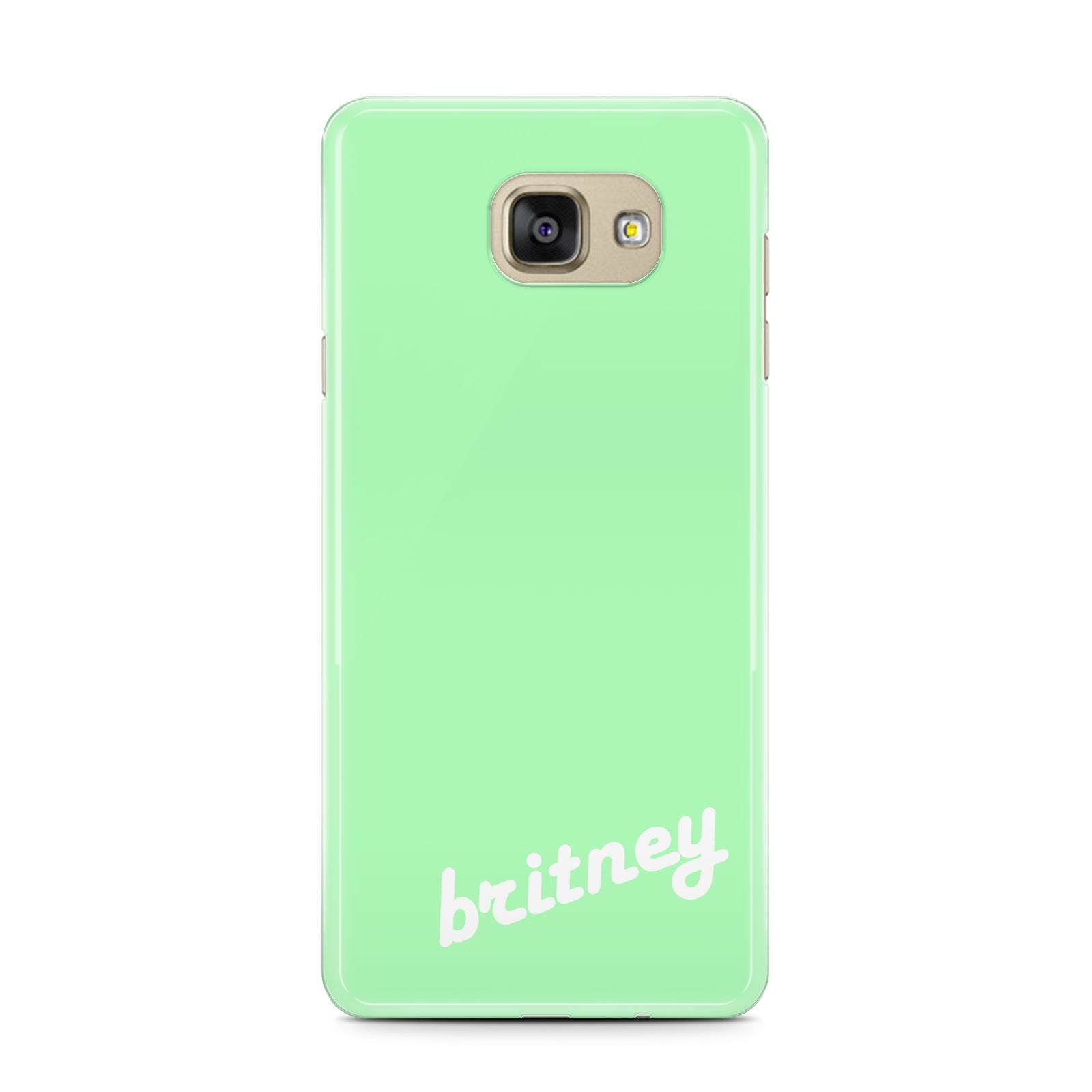 Personalised Green Name Samsung Galaxy A7 2016 Case on gold phone