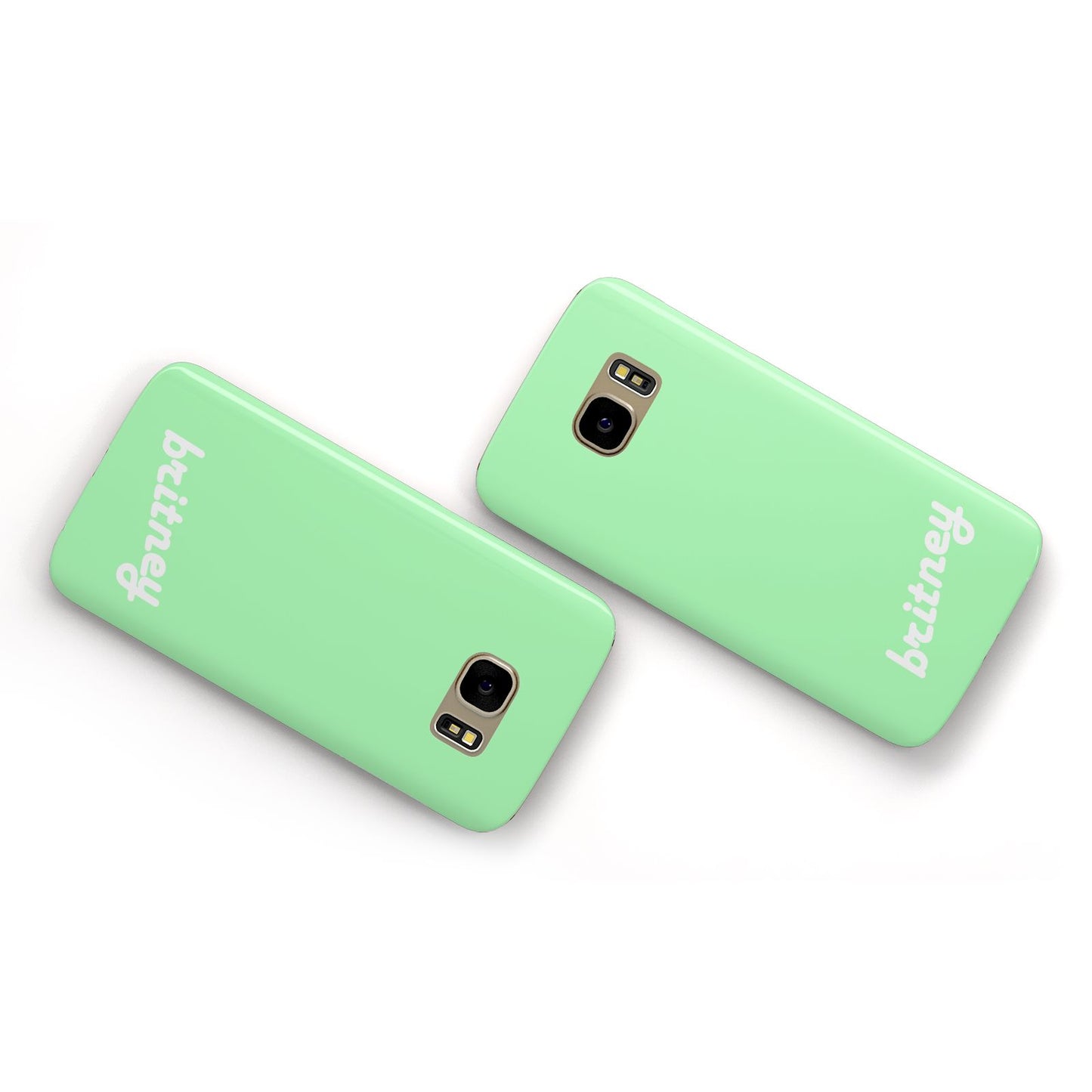 Personalised Green Name Samsung Galaxy Case Flat Overview