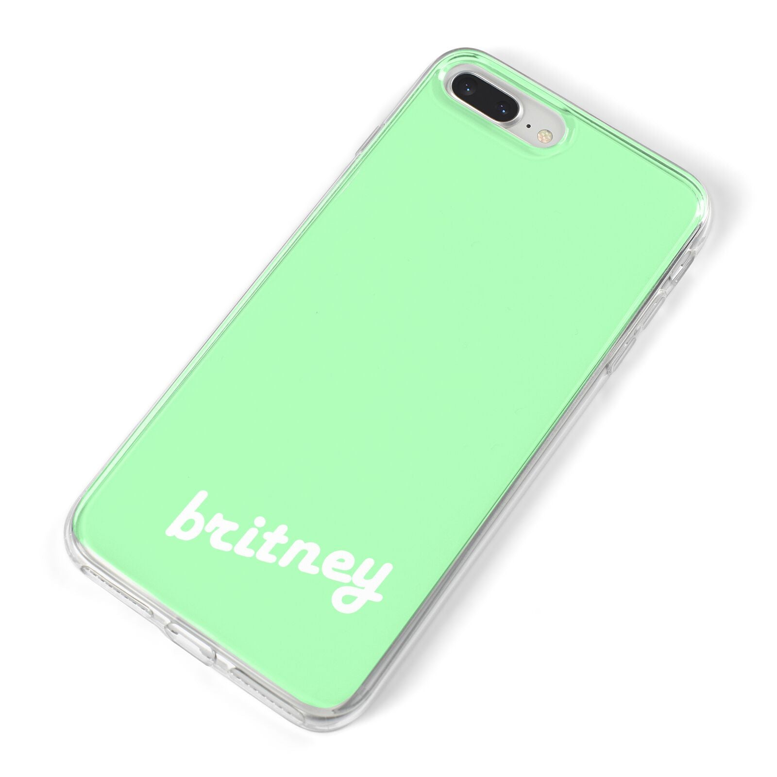 Personalised Green Name iPhone 8 Plus Bumper Case on Silver iPhone Alternative Image